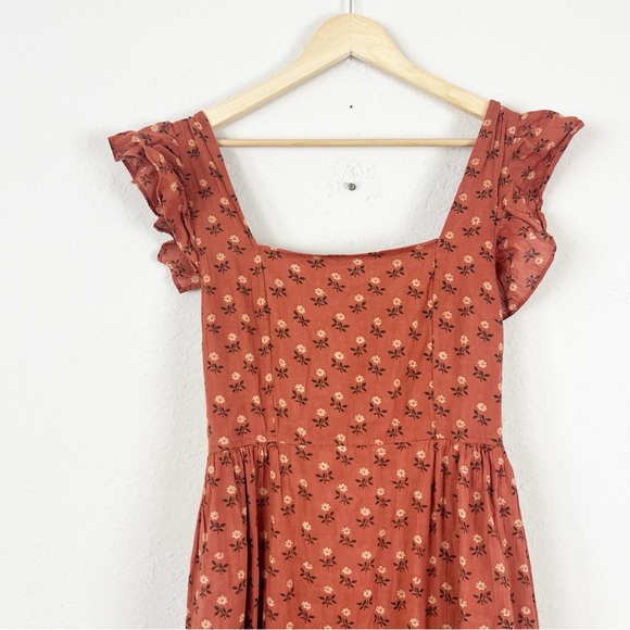 Madewell Ruffle Strap Tiered Midi Dress Size Medium - Picture 4 of 8